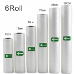 Vaakumkotid Rull Kodu K&ouml;&ouml;gisaiustus Toidu vaakumsulgur 12/15/20/25/28/30*500cm Pakendikotid Kilekottide tihendaja BPA-vaba 6Pcs