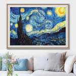 Kodukaunistus 3D DIY Teemanttikandid Van Gogh Starry Night Crosstitch Kit Abstract Oil Teemant Maalivaik Full Round 20X30CM