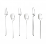 6tk Matte 304 roostevabast terasest puuviljakahvlid ja teelusikat&auml;is v&auml;ikese suurusega hapukurgikahvlid salati magustoidu koogikahvlid banketipeo lauan&otilde;ud h&otilde;be