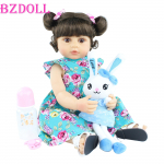 BZDOLL 55 cm kogu kehaga silikoonist Reborn Baby Doll T&uuml;drukule Printsess V&auml;ikelapsele Vasts&uuml;ndinud Bebe Boneca Lapse s&uuml;nnip&auml;evakingitus Populaarne vannim&auml;ngumaja m&auml;nguasi Brown eyes, 55cm