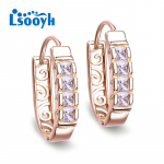 LSOOYH Clip K&otilde;rvar&otilde;ngad Roosa kulla v&auml;rvi moek&otilde;rvar&otilde;ngas naistele Cubic Zirconia &otilde;&otilde;nesr&otilde;ngastega k&otilde;rvar&otilde;ngad Ehted A