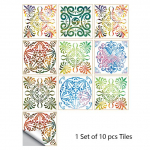 V&auml;rvilised Mandala k&otilde;vad plaadid P&otilde;randa seinakleebised K&ouml;&ouml;gi WC lauad Dekoratsioon Tapeet L&auml;ikiv pind PVC Kunst Seinapilt 10cmX10cmX10pcs
