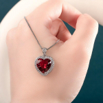 Bella Box Simulated Ruby Turmaline Surround Tsircon Love Ripats Kaelakee Naiste Vintage Aksessuaarid Kaelakee Naiste Ehted Kingitus 45cm punane