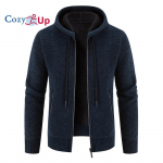 Cozy Up pikkade varrukatega kampsun meeste kapuutsiga kootud paksendav ja fliisist pehme Slim Fit kardigan M tumehall v&auml;rv