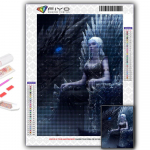 5D isetegemise troonide m&auml;ng draakon ja ilu ristpistes kividest teemantjoonistus tikandid mosaiik kodukaunistus Full Round 20X30CM