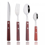 4/8/12/16/24 tk puidust k&auml;epidemega s&ouml;&ouml;giriistade komplekt roostevabast terasest luksuslik nuga lusikas helepruun lauan&otilde;ude K&ouml;&ouml;k t&auml;ielik s&ouml;&ouml;giriistade komplekt 4Pcs punane/h&otilde;be