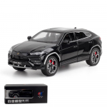 1:24 Lamborghini Urus automudel, Diecast Pull Back Car M&auml;nguauto , Uksed lahti, Valgus ja heli, Poiste M&auml;nguasjad Lapsed T&auml;iskasvanutele Kingitused 1:24-Size:21.5*8.7*6.2cm must