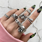 7 tk/komplekt Punk Snake s&otilde;rmused naistele Gooti stiilis Spider Meeste ehted kingituseks tarvikud
