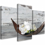 Kolmeosalise pildiga l&otilde;uenditr&uuml;kk Orchid Flowers Wood 60x40 hall v&auml;rv