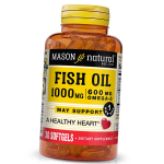 Omega 3 s&uuml;damele, kala&otilde;li 1000 Omega 3 600, Mason Natural 30 geelkapslit (67529004) 30softgels