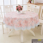 Lillede &uuml;marlaudlina veekindel pastoraalne PVC plastikust k&ouml;&ouml;gilaudlina &otilde;likindel dekoratiivne elegantne riidest lauakate Round  137cm