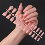 24 tk/komplekt DIY Quick Nails Pikad Ballett L&auml;ikiv &uuml;hev&auml;rvilised Kunstk&uuml;&uuml;ned Mitmev&auml;rvilised ribad Viimistletud Kandmine Nail Art