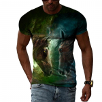Trend Cool Style Animal Horse graafilised t-s&auml;rgid Meeste Suvine Mood Isiksus &uuml;markaelusega T-s&auml;rk Hip Hop 3D Print harajuku Tee S