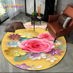 3D Daisy Nordic Flower p&auml;evalille &uuml;mmargune vaip, elutoa vaip, laste magamistoa diivan, m&auml;ngutoa sisustus, libisemiskindel p&otilde;randamatt 60cm x 60cm