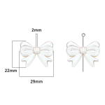 4 tk 29x22 mm akr&uuml;&uuml;list l&auml;ikiva v&auml;rvi liblikas&otilde;lmhelmed ehete valmistamise tarvikute jaoks valge