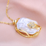 SENIKO mageveep&auml;rlitest ripats kaelakee naistele kuupmeetri tsirkooniumoksiidist ripats lillega kaelakee p&auml;rlitega ehted B