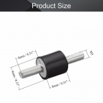 M&uuml;ra v&auml;hendav vibratsiooniisolaator, praktiline musta/h&otilde;bedase tooni summuti M3x8mm（8mmx8mm）