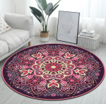 Mandala tr&uuml;kitud &uuml;mmargune matt kerge meditatsiooni joogamatt &uuml;mmargune joogamatt elutoa magamistuppa Diameter 120cm
