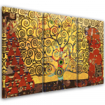 Kolmeosalise pildiga l&otilde;uenditr&uuml;kk Tree of Life abstraktne 60x40 kollane