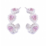 Pinkdudu Fashion Purpur Rhinestone C-kujulised n&ouml;&ouml;pk&otilde;rvar&otilde;ngad Romantiline magus p&auml;rliimitatsiooniga geomeetriline k&otilde;rvar&otilde;ngas naistele PD1406 roosa