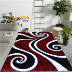 Moodne moodne kohev pehme vaip punane must keerlev valge ala vaip Kaasaegne abstraktne vaip 160x230cm