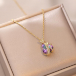 Sinise kristallist s&uuml;dameripatsiga kaelakee naistele 2023. aasta uus moodne kullav&auml;rvi roostevabast terasest ketiga ehted pulmapeo aksessuaarid