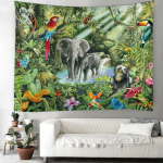 Metsa tiigri muster Metsloomade teema Gobel&auml;&auml;n Elutuba Magamistoa kaunistus Taust Seinaripp Art Decor Rippkardin 95x73cm