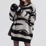 Naiste laia kaelusega kampsun, avar kootud pullover One size