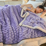 Kahepoolne kuldne kilpkonnast samettekk, uinakuga paksendatud pl&uuml;&uuml;skattetekk, s&uuml;gis- ja talvehooaja diivanitekk 150*200cm lilla