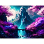 Teemantmaal T&auml;ispuur Lumivalge L&otilde;vi &Uuml;mmargune Teemantmaal Koomik T&uuml;druk Teemantmosaiikmaal Kodukaunistus Full Round 25X37.5CM