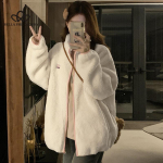 Paar Hip-Hop S&uuml;gis Lahti Kontrast V&auml;rv Rippuv Puuvillane Palus jope Naine Mood vabaaja mantel Talvine lahtine mantel S kollane