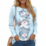 Topid naistele 3D lilla multikas Lumememm Print &Uuml;markaelusega pikkade varrukatega T-s&auml;rk S&uuml;gis vabaaja naiste pikkade varrukatega top j&otilde;uludeks XS roheline