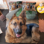 Saksa lambakoera tekikott King Queen 3D armsa koera mustriga voodipesukomplekt lastele poistele t&uuml;drukutele armsa lemmiklooma kutsika pehme lohukott AU Single(140x210cm)