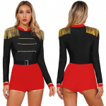 Naiste tsirkuse Ringmasteri L&otilde;vitaltsutaja Cosplay kost&uuml;&uuml;m pikkade varrukatega Body Halloweeni peo karnevali kost&uuml;&uuml;mid S punane