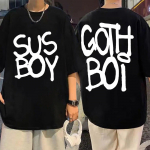 R&auml;ppar Lil Peep Sus Boy Print T-s&auml;rgid Trend Hip Hop l&uuml;hikeste varrukatega T-s&auml;rk Suvine High Street Fashion Suured T-s&auml;rgid Unisex 2XL