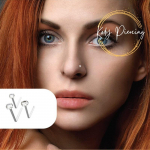 KODY PIERCING 9K valge kullaga komplekt, mis koosneb 3 osast L vardast ja 1,5 mm, 2 mm ja 2,5 mm tsirkoonidest