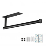 Kleepuv tualettpaberi hoidik 304 roostevabast terasest harjatud kullast paberist k&auml;ter&auml;tikuivati, must vannitoa k&ouml;&ouml;k, pikk riideriide must