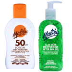 Malibu spf50 veekindel palsam 200ml + aaloegeel peale p&auml;evitamist 200ml