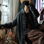 Johnature naiste vintage puuvillane linaparkid, pikkade varrukatega talvemantli n&ouml;&ouml;p pluss puuvillased Hiina stiilis naiste pargid One Size must