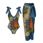 1 komplekt veniv Lady Beach Monokini Vintage Bassein, Nahka puudutavad naiste ujumisriided pika kleidiga surfiriietega M roheline