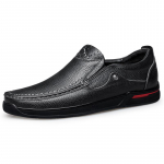 Ehtsast nahast meeste kingad Slip On Loafers Vabaaja nahast kingad Mugavad kvaliteetsed lamedad meeste kingad Pulmapeokleidid 44 must