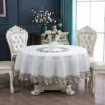 Uus maapealne linane laudlina valge pastoraalses stiilis laudlina &uuml;mmargune pitsiline laudlina 90Round