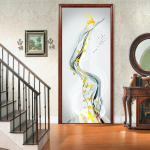 Ilus maastiku uks K&uuml;lmkapi kaunistus Kleebised loomad Lihtsad abstraktsed jooned Lilled Elutoa tapeet Kodukaunistus Magamistoa kunstikleebised 90x200cm (cut 2pcs)