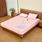 Veekindel madratsi kate bambusest froteeriidest madratsikaitse kate Lestade libisemisvastane voodi, paigaldatud lina ilma padjap&uuml;&uuml;rita 71x132x25cm valge