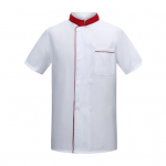 Chef Top Contrast Color Stand krae Catering Lihtne pesta kokas&auml;rk T&ouml;&ouml;riided L valge