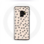 &Uuml;mbris Samsung Galaxy S9 pluss abstraktse musta s&uuml;dame tekstuuriga taustaga