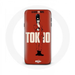 &Uuml;mbris Samsung Galaxy S5 jaoks La casa de papel Tokyo Fanart logo punane taust