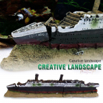 Resin Craft Titanic Lost Wrecked Boat Ship Akvaariumi paakkaunistus