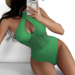 S - XL juhtmetega v&auml;ljal&otilde;igatud p&auml;itsed Naiste ujumisriided &Uuml;hes t&uuml;kis naiste ujumistrikoo Monokini k&otilde;rge l&otilde;ikega ujumiskost&uuml;&uuml;m naiste ujumisriided XL roheline