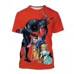 &Otilde;uduskurat Krampuse j&otilde;ulukaristus s&otilde;nakuulmatutele meestele lastele 3D-prindiga T-s&auml;rk Saksa rahvaluule Krampuse T-s&auml;rk XXS